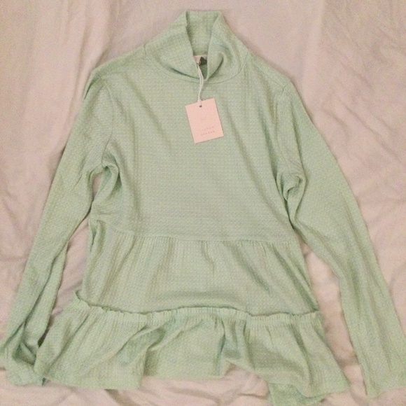 LC Lauren Conrad Tops - Lauren Conrad medium green waffle knit long sleeve